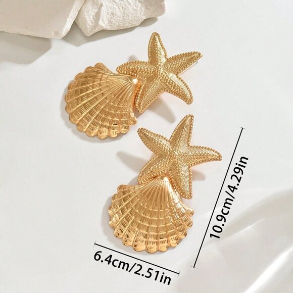 Gold Boho Women's Gold-Plated Handmade Multilayer Tassel Chunky Earrings - Picture 5 of 5